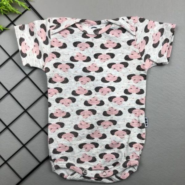 Body para Bebê Manga Curta Mescla Elefantinho