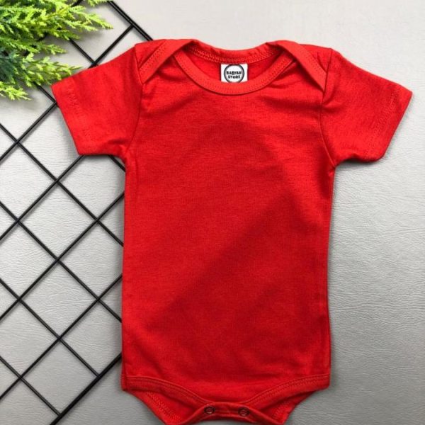 Body para Bebê Manga Curta Liso Vermelho