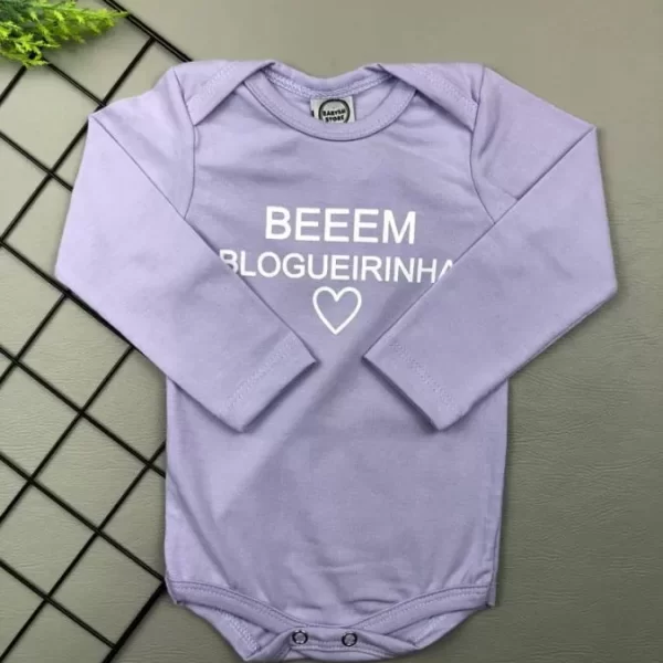 Body para Bebê Manga Longa Lilás Beeem Blogueirinha