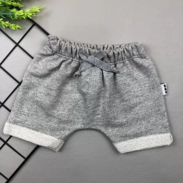 Shorts/Bermuda Saruel para Bebê Liso Mescla