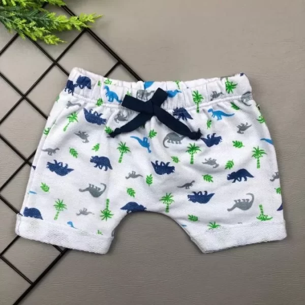 Shorts/Bermuda Saruel para Bebê Branco Dino