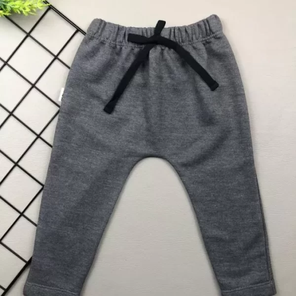 Calça para Bebê Saruel Moletom Careca Cinza Grafite