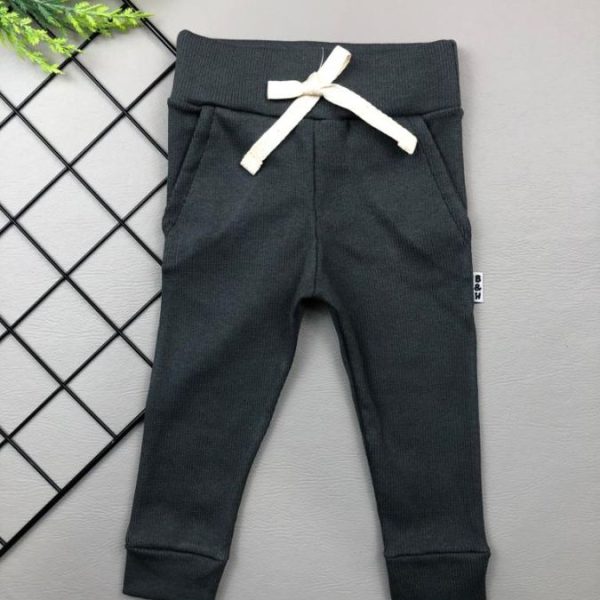 Calça para Bebê de Ribana Canelada Chumbo