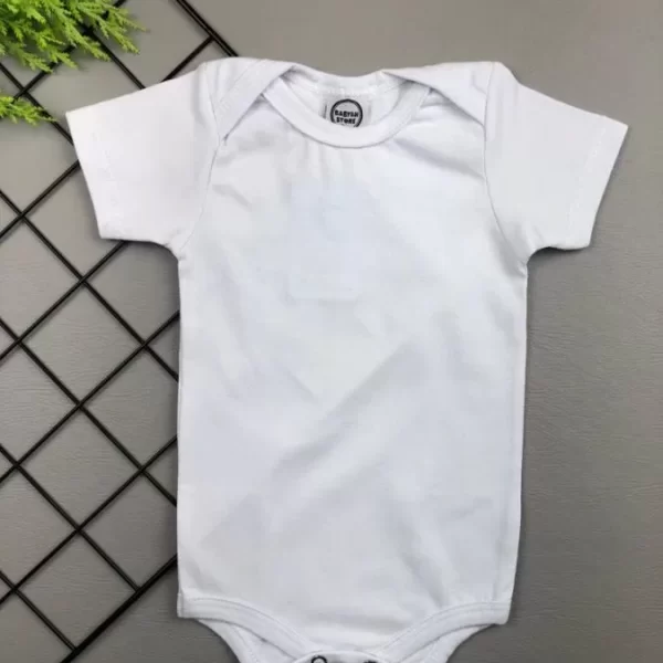 Body para Bebê Manga Curta Liso Branco