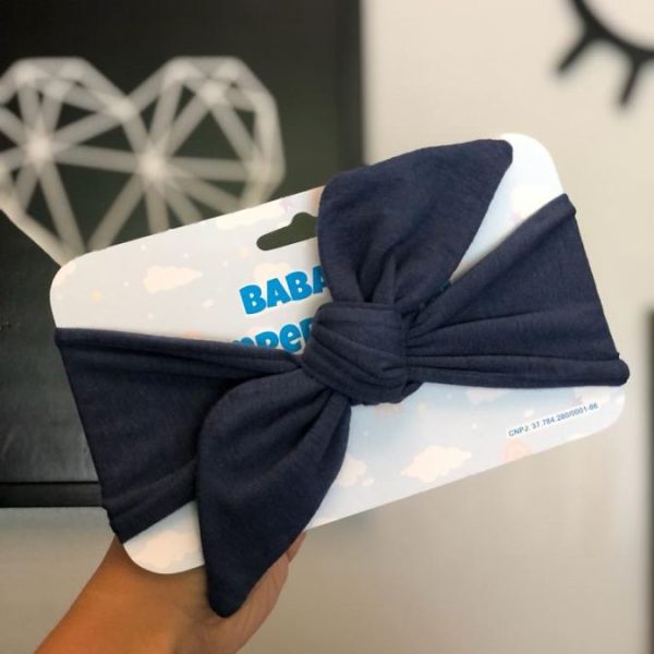 Turbante c/ Elástico para Bebê Azul