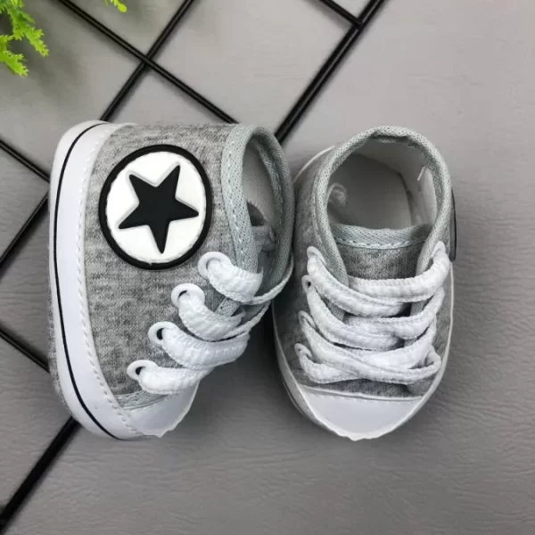 Tênis para Bebê Cano Alto  com Estrela Mescla