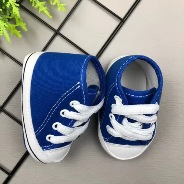Tênis para Bebê Cano Alto Liso Azul Royal