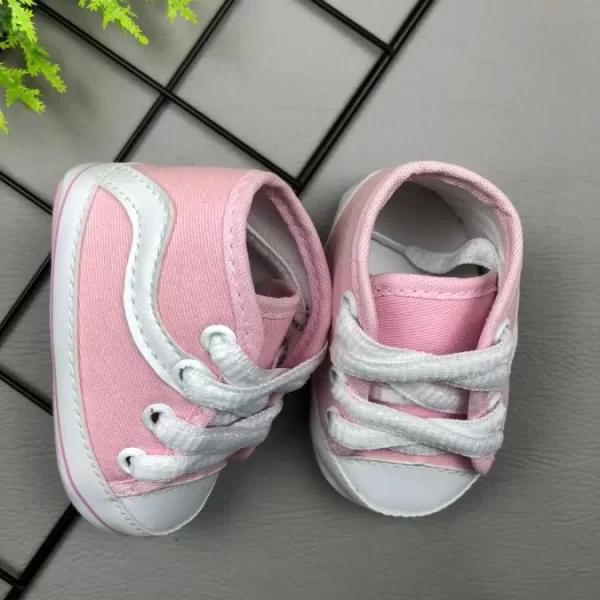 Tênis para Bebê Cano Alto Rosa