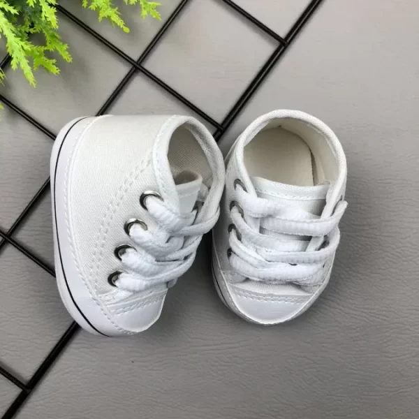 Tênis para Bebê Cano Alto Liso Branco