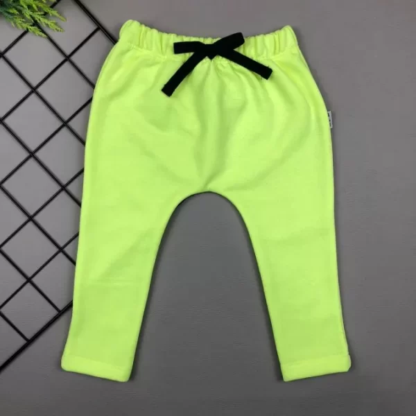 Calça para Bebê Saruel Moletom Peluciado Verde Neon