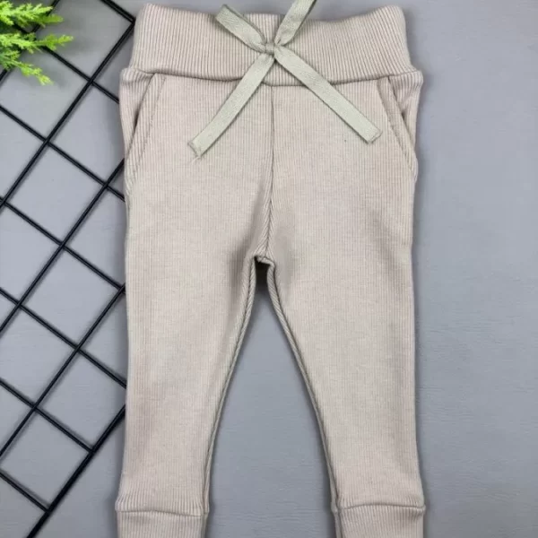 Calça para Bebê de Ribana Canelada Bege