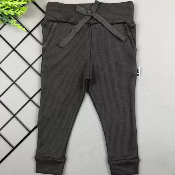 Calça para Bebê de Ribana Canelada Chumbo Gray