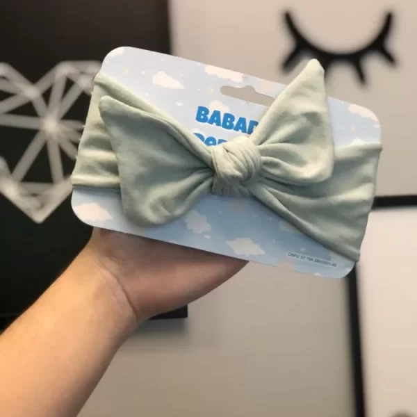Turbante c/ Elástico para Bebê Esverdeado