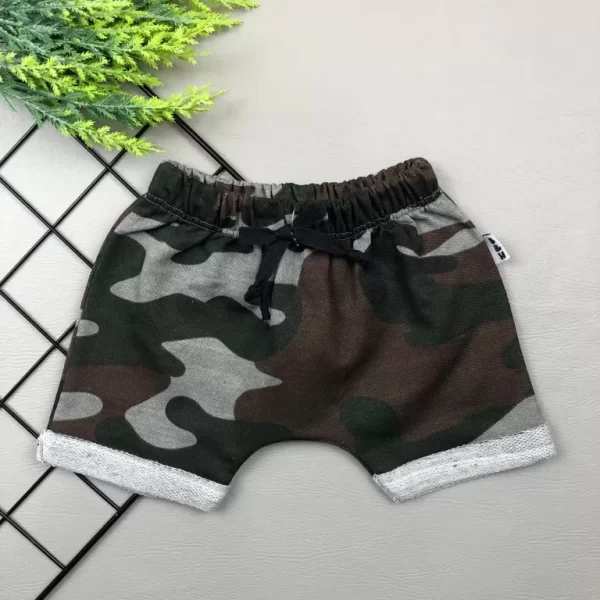 Shorts/Bermuda Saruel para Bebê Camuflado Marrom