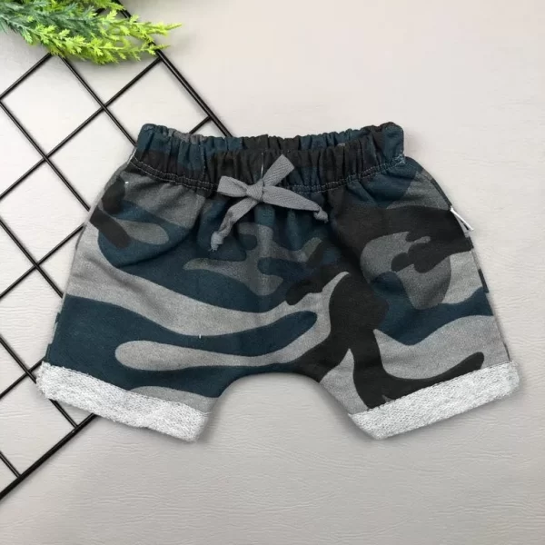 Shorts/Bermuda Saruel para Bebê Camuflado Azul