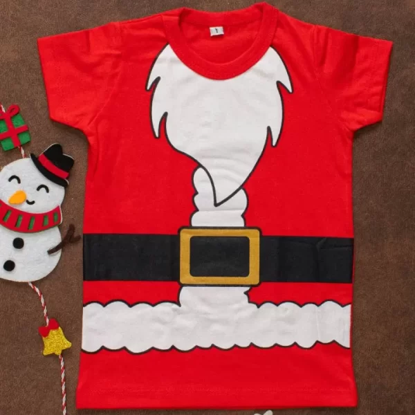 Camiseta Curta Infantil Estampada Natal Papai Noel