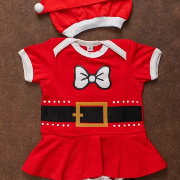Body Saia para Bebê Manga Curta Natal Mamãe Noel [ NATAL+ ]