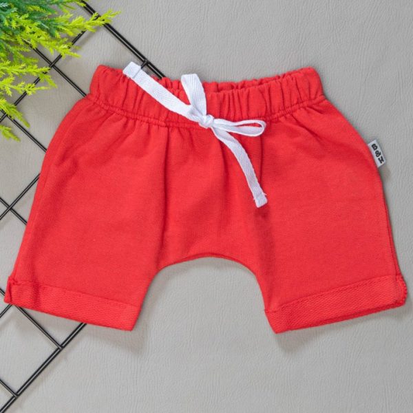 Shorts/Bermuda Saruel para Bebê Liso Vermelho