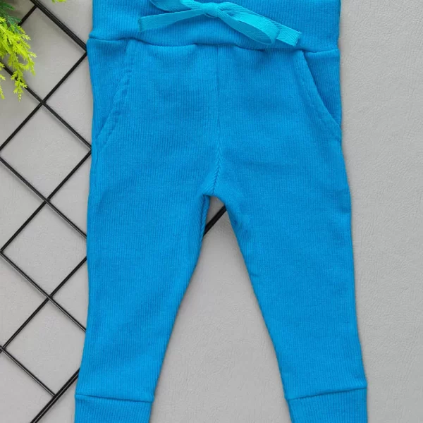 Calça para Bebê de Ribana Canelada Azul Viola