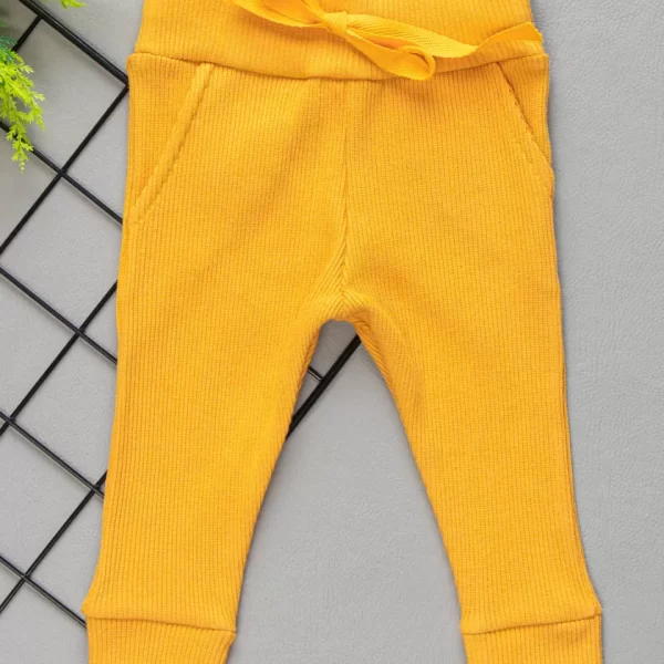 Calça para Bebê de Ribana Canelada Mostarda Claro