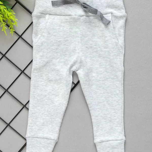 Calça para Bebê de Ribana Canelada Mescla Claro