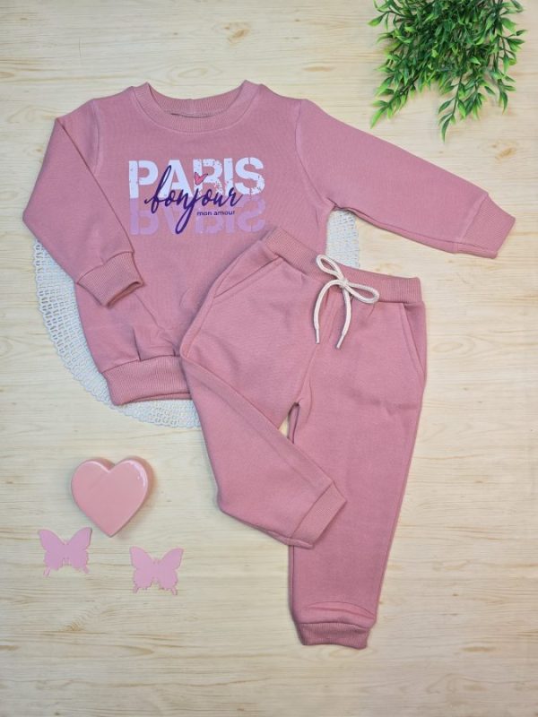 Conjunto de Moletom com Gola - Rosê Bonjour Paris