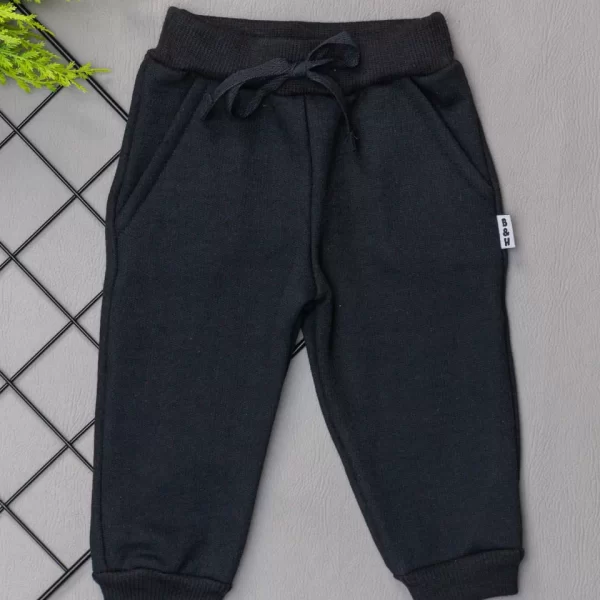 Calça de Moletom para Bebê com Bolso Preta