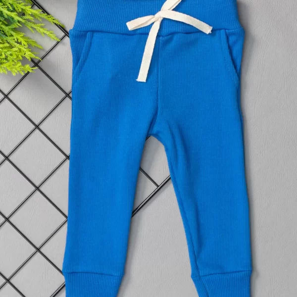 Calça para Bebê de Ribana Canelada Azul Indigo