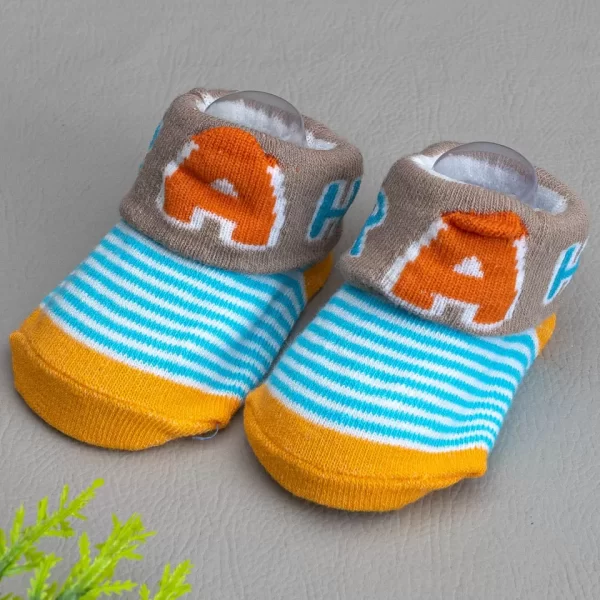 Meia Baby Bichinhos Letras Azul