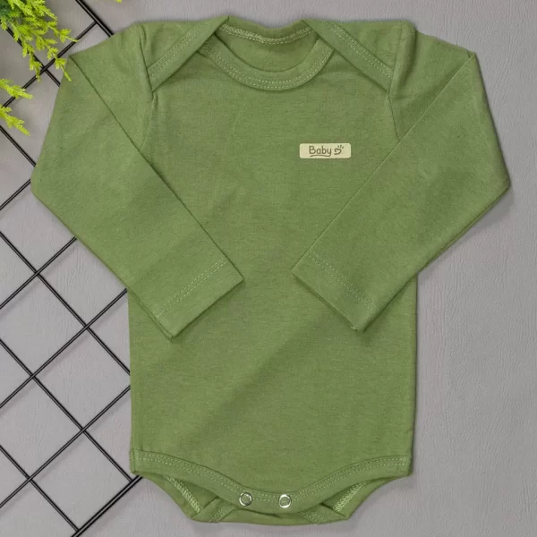 Body para Bebê Manga Longa Verde Oliva Baby