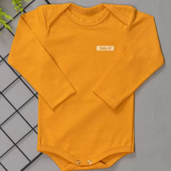 Body para Bebê Manga Longa Mostarda Baby