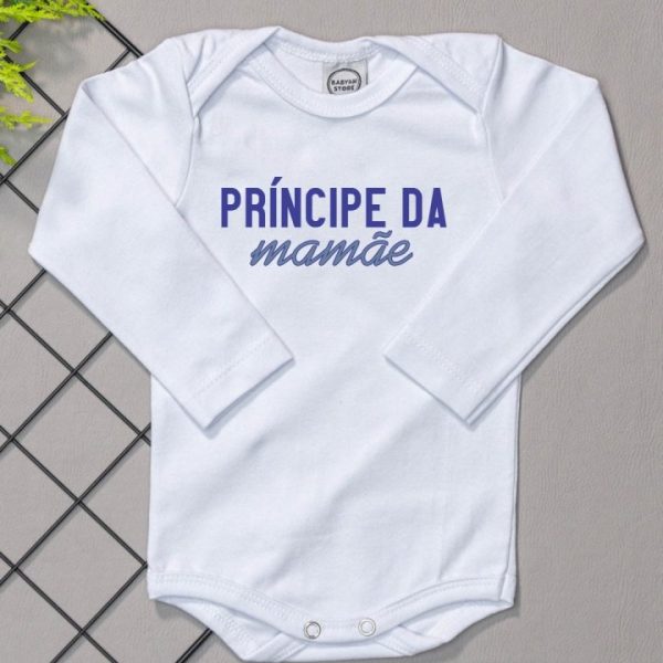 Body para Bebê Manga Longa Príncipe da Mamãe