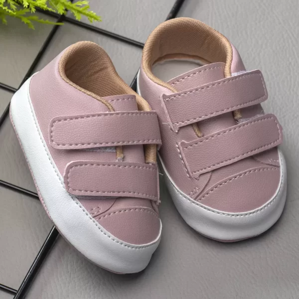 Tênis para Bebê Com Velcro Rosê