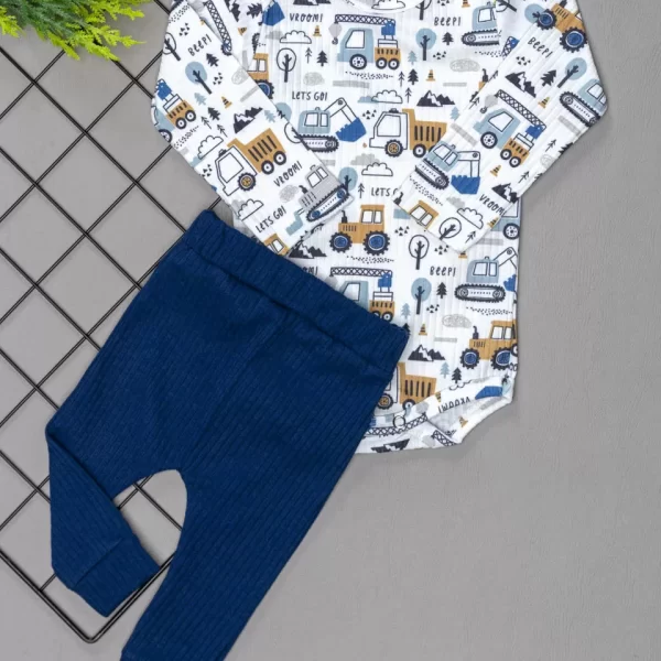 Conjunto Canelado para Bebê Máquinas