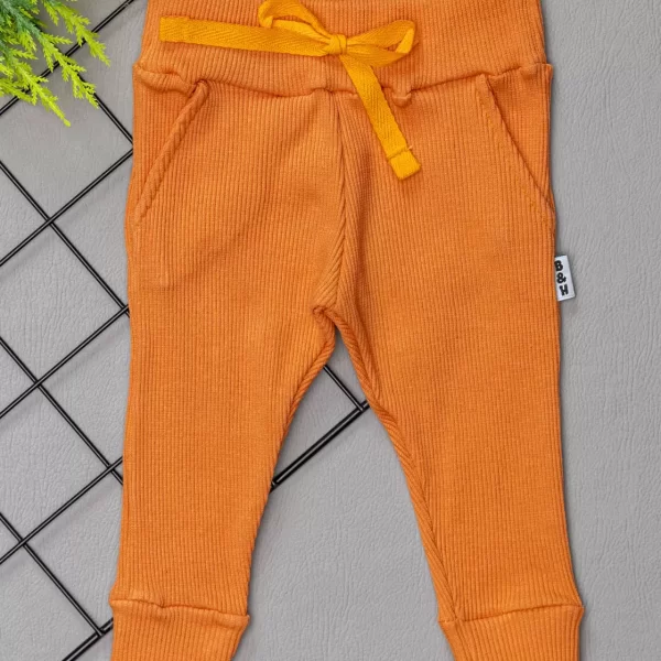Calça para Bebê de Ribana Canelada Laranja Claro