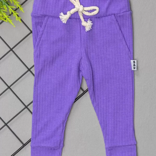 Calça para Bebê Canelada C/ Bolso Violet