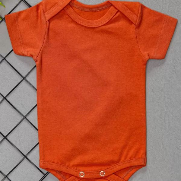 Body para Bebê Manga Curta Liso Ferrugem