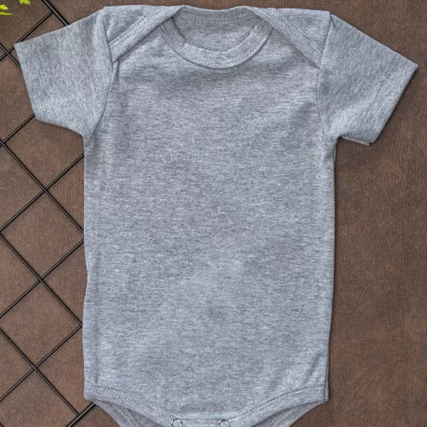 Body para Bebê Manga Curta Liso Mescla