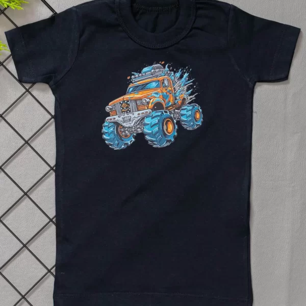 Camiseta Curta Infantil Estampada Preta Jeep