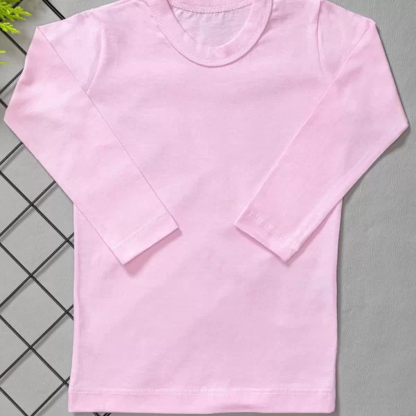 Camiseta Longa Infantil Lisa Rosa Bebê