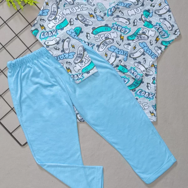 Pijama Infantil Azul Skate