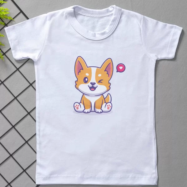 Camiseta Curta Infantil Estampada Dog