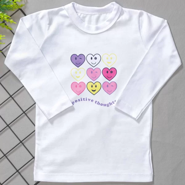 Camiseta Longa Infantil Estampada Positive