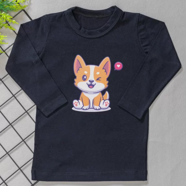 Camiseta Longa Infantil Estampada Dog