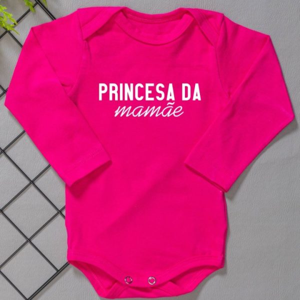 Body para Bebê Manga Longa  Princesa (Dia das Mães)