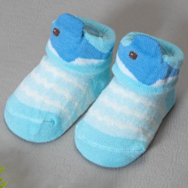 Meia Baby Bichinho Azul Tubarão