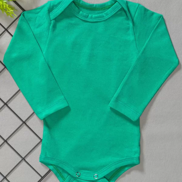 Body para Bebê Manga Longa Verde Liso