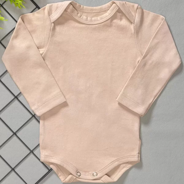 Body para Bebê Manga Longa Bege