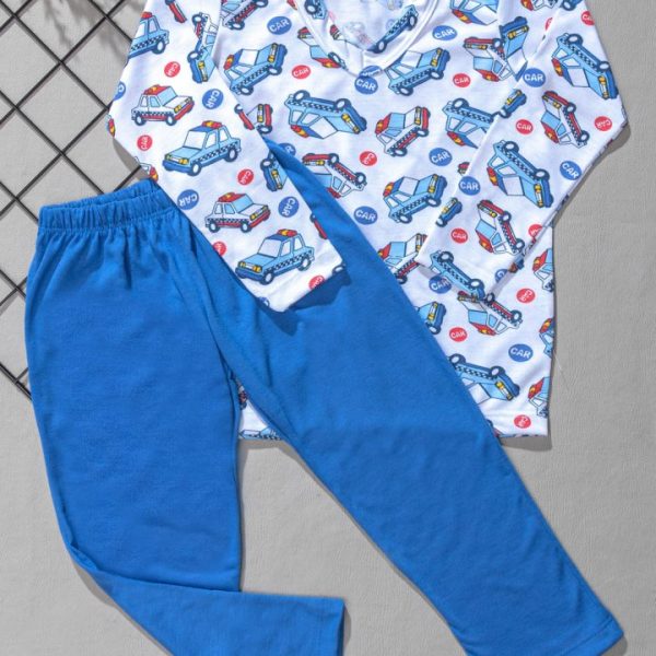 Pijama Infantil Carrinho Azul