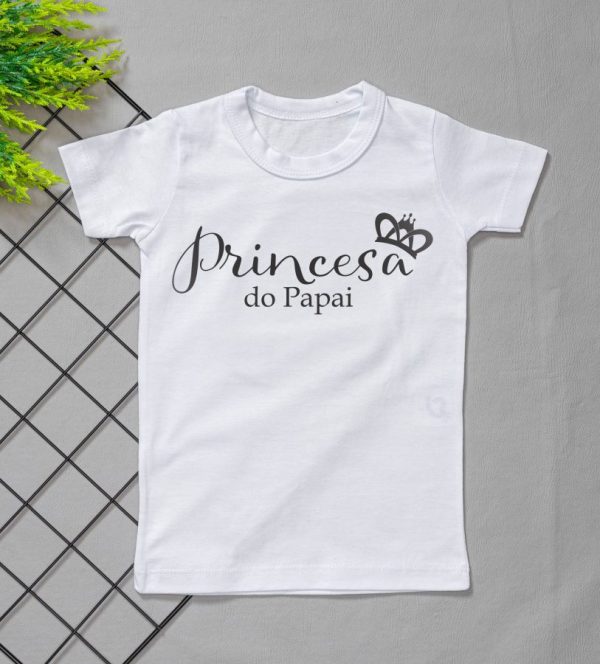 Camiseta Curta Infantil Tradicional Branca Princesa